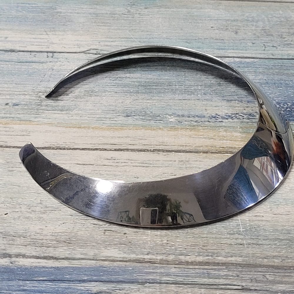 Ed Levin Silver Choker Necklace. - Picture 4 of 10